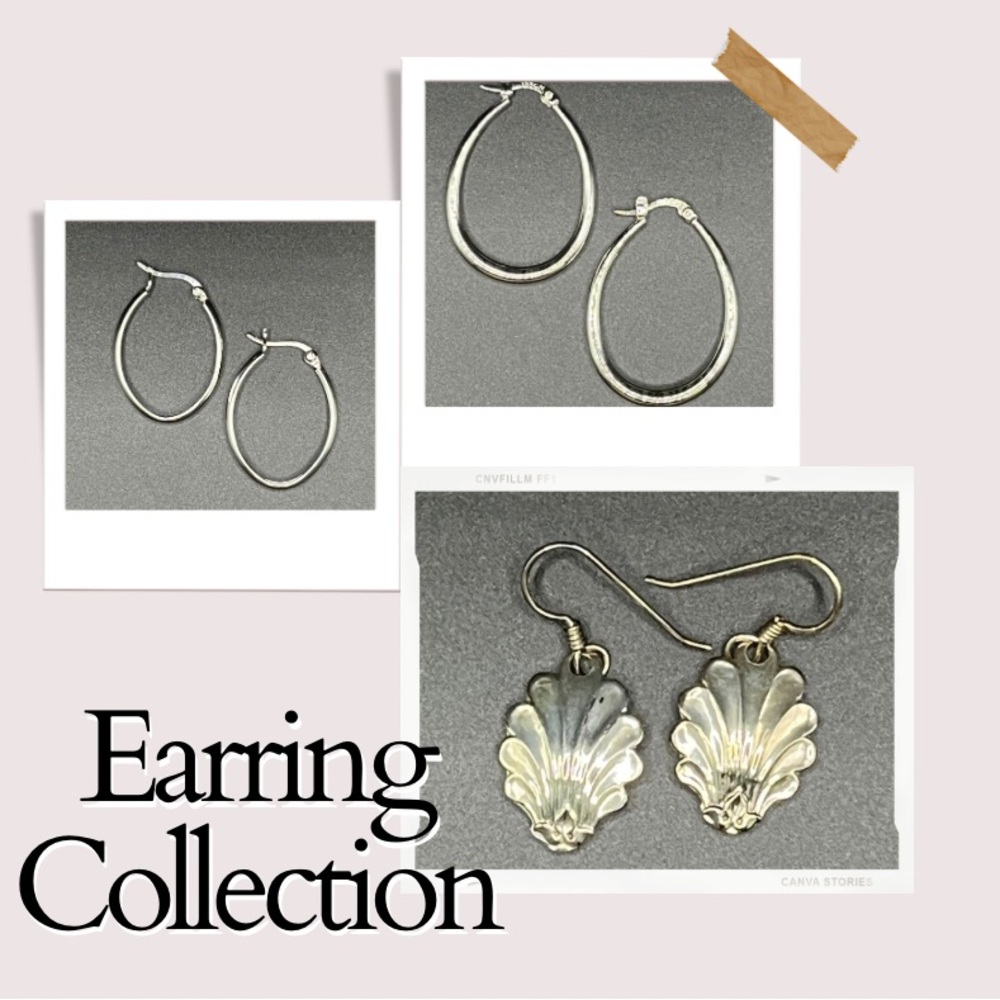 Silver tone earrings